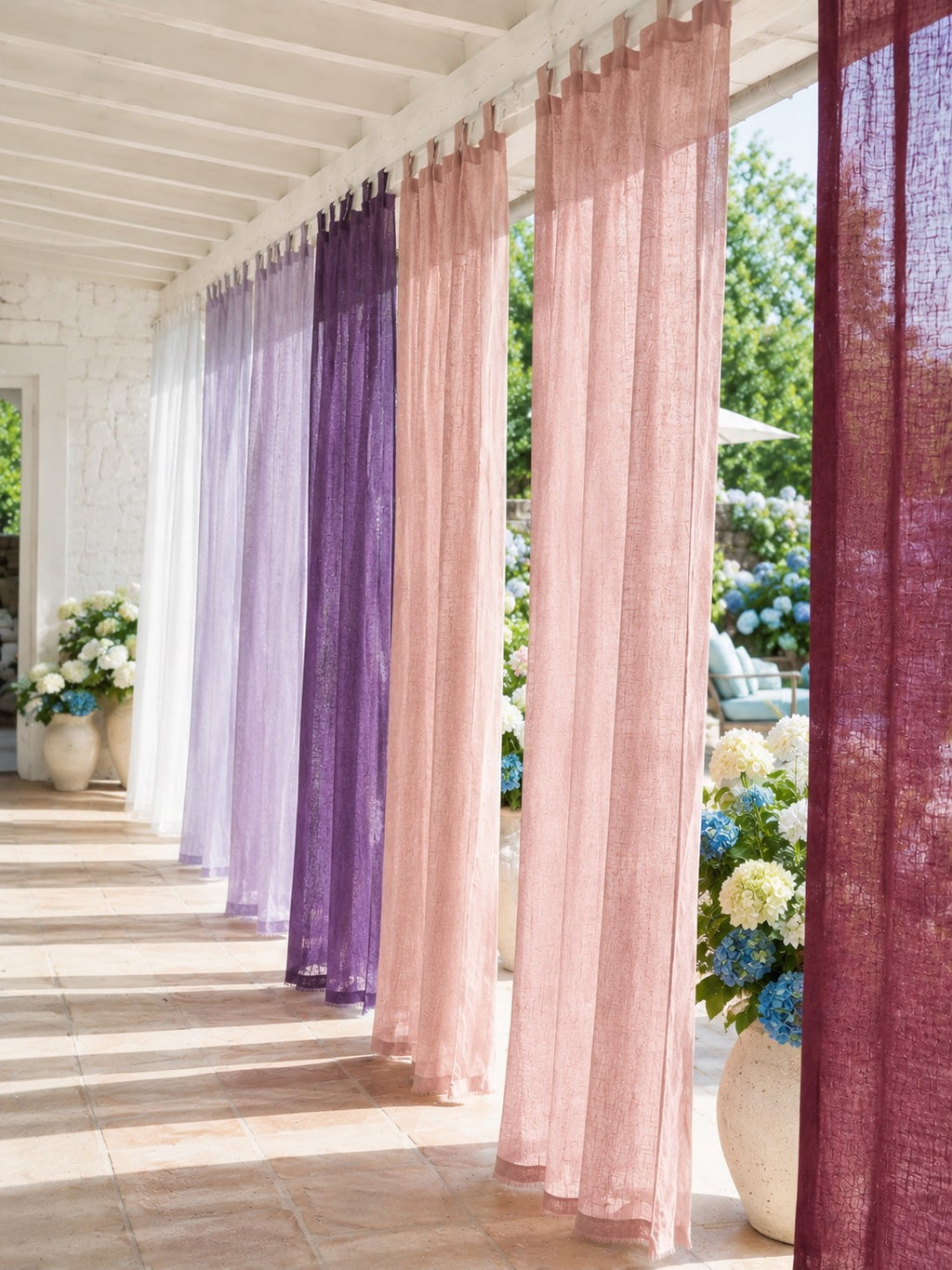 Light-Filtering Pure Linen Fabric with Natural Drape