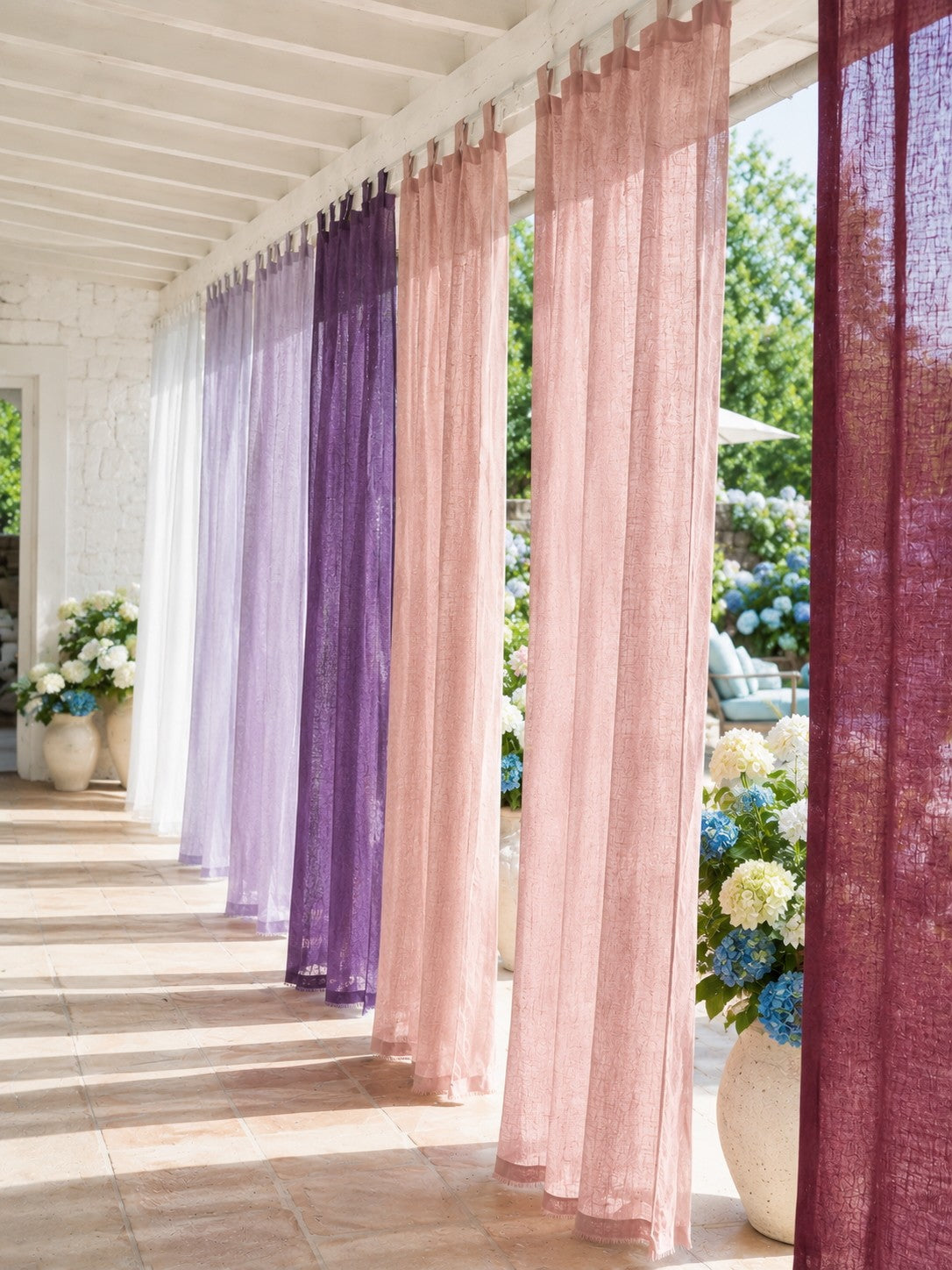 Light-Filtering Pure Linen Fabric with Natural Drape
