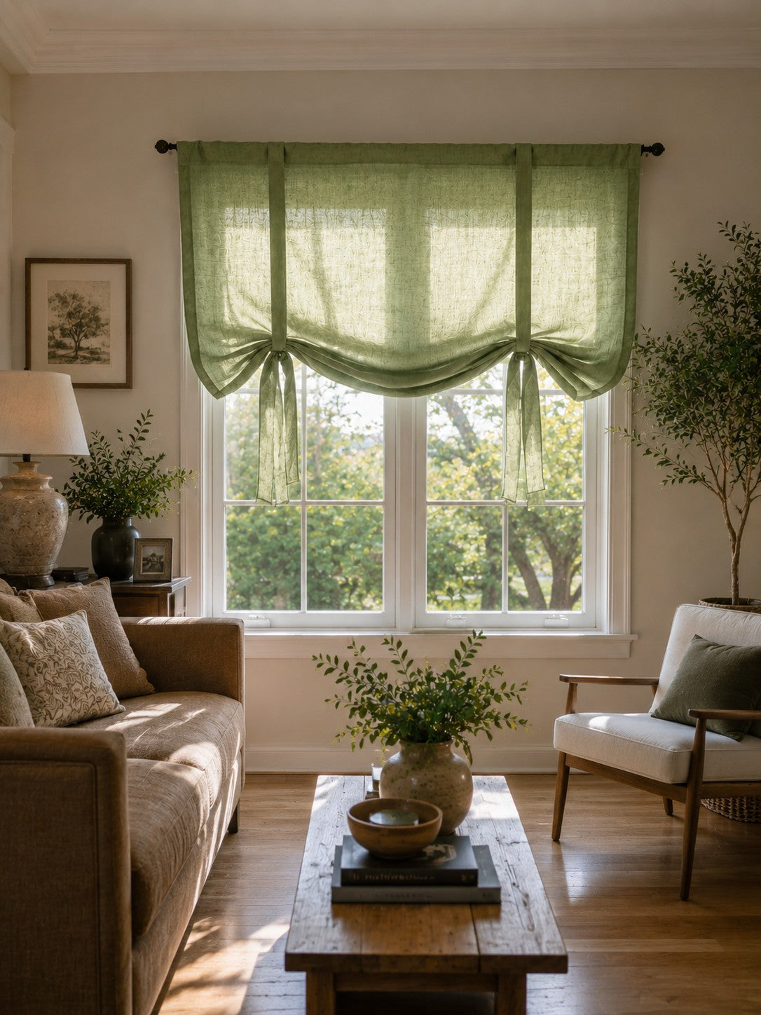 Light-Filtering Pure Linen Fabric with Natural Drape