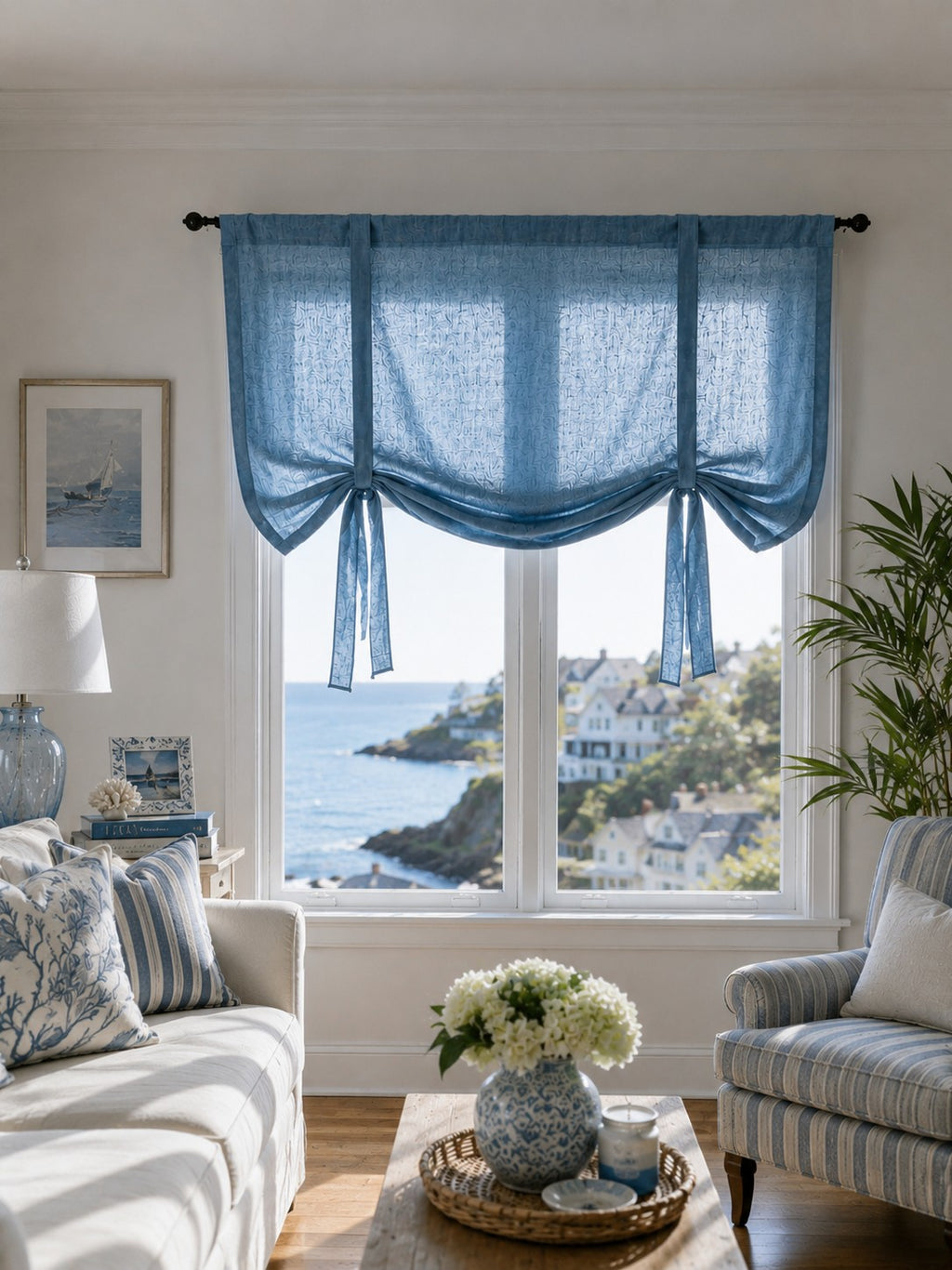 Light-Filtering Pure Linen Fabric with Natural Drape
