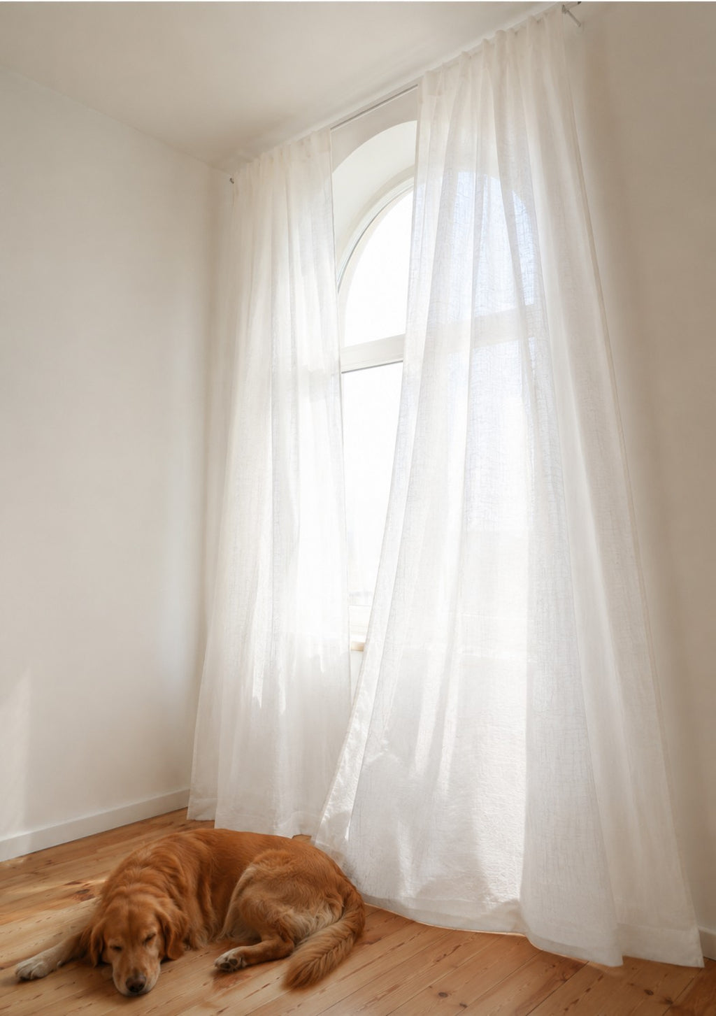 Light-Filtering Pure Linen Fabric with Natural Drape