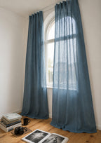 Light-Filtering Pure Linen Fabric with Natural Drape