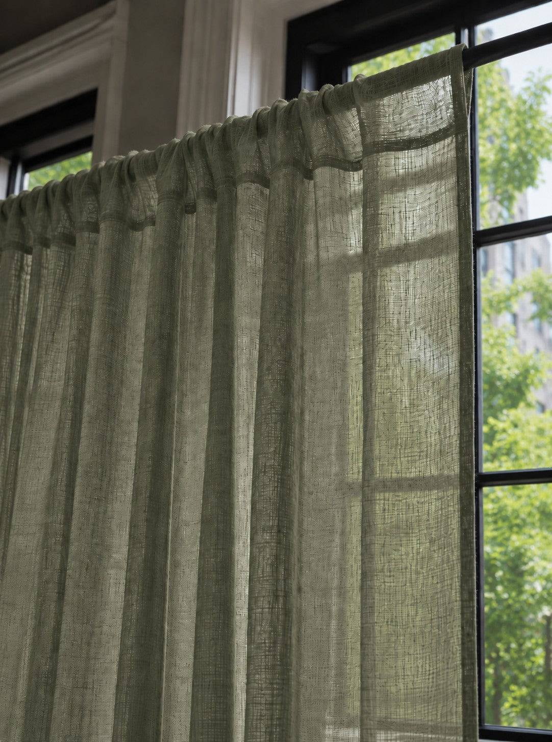 Light-Filtering Pure Linen Fabric with Natural Drape