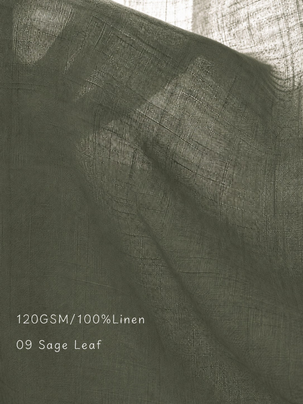 Light-Filtering Pure Linen Fabric with Natural Drape