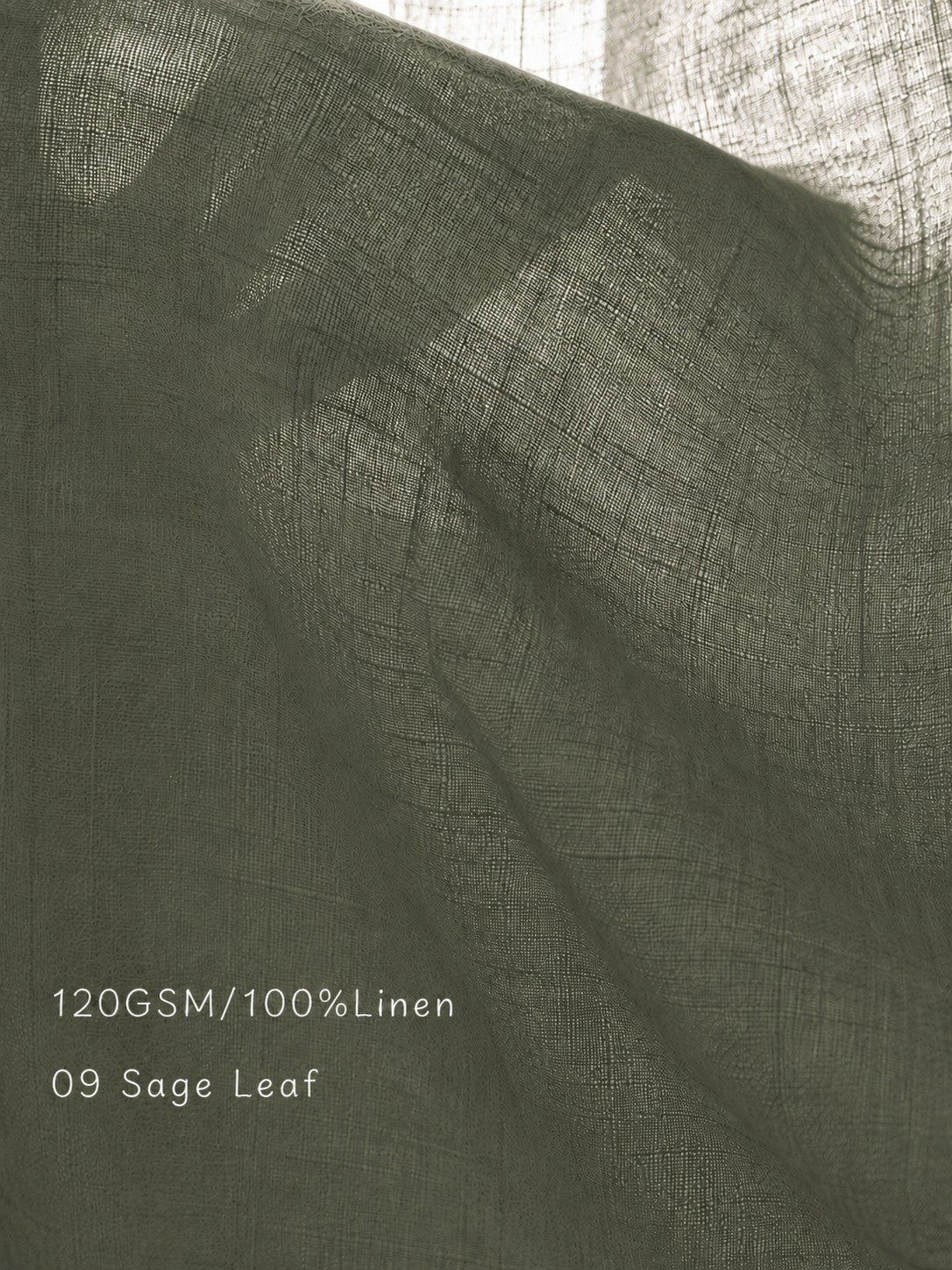 Light-Filtering Pure Linen Fabric with Natural Drape