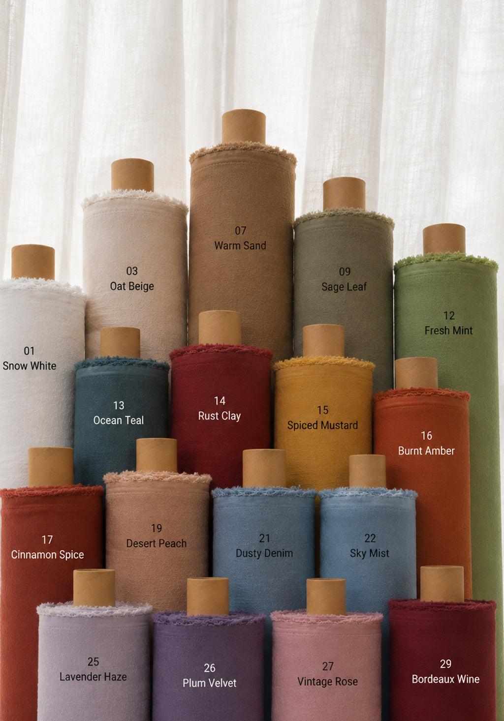Light-Filtering Pure Linen Fabric with Natural Drape