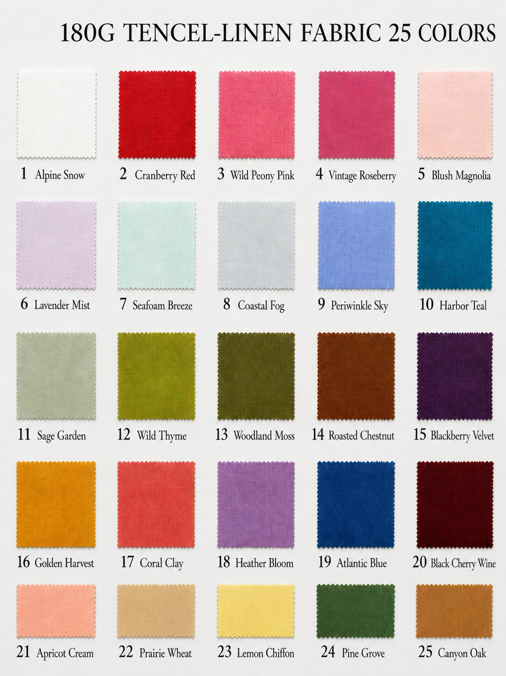 tencel180gsm, 100% Pure Linen Fabric by the Yard – Medium Weight 188gsm, 57" Wide (Copy) (Copy)