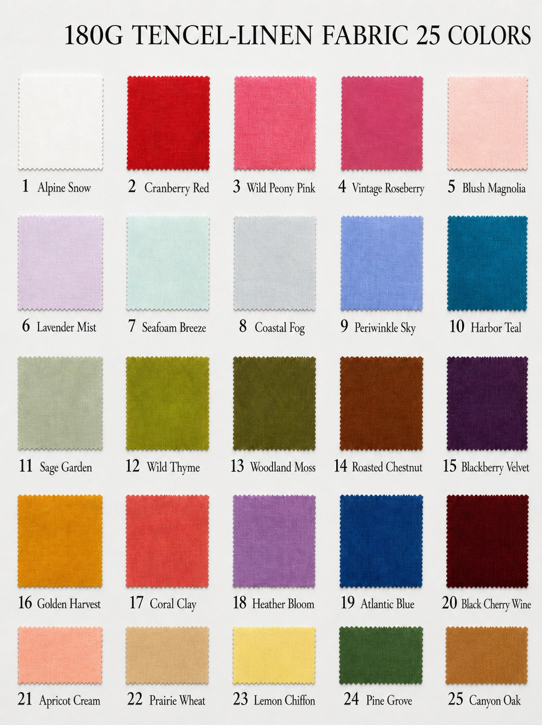 tencel180gsm, 100% Pure Linen Fabric by the Yard – Medium Weight 188gsm, 57" Wide (Copy) (Copy)