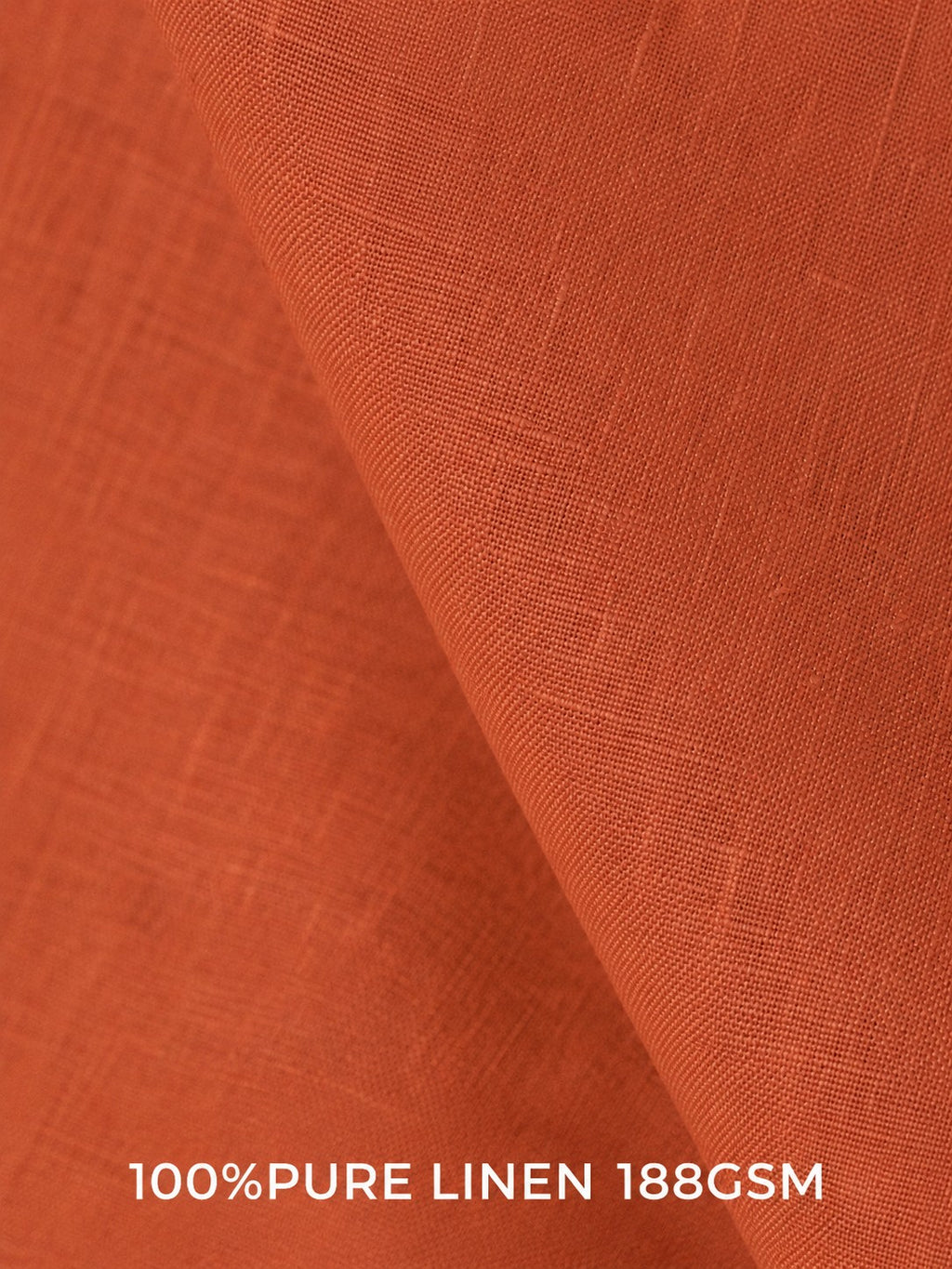 Terracotta Sunset 100% Pure Linen Fabric by the Yard & Swatch