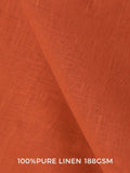 Terracotta Sunset 100% Pure Linen Fabric by the Yard & Swatch