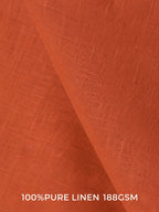 Terracotta Sunset 100% Pure Linen Fabric by the Yard & Swatch