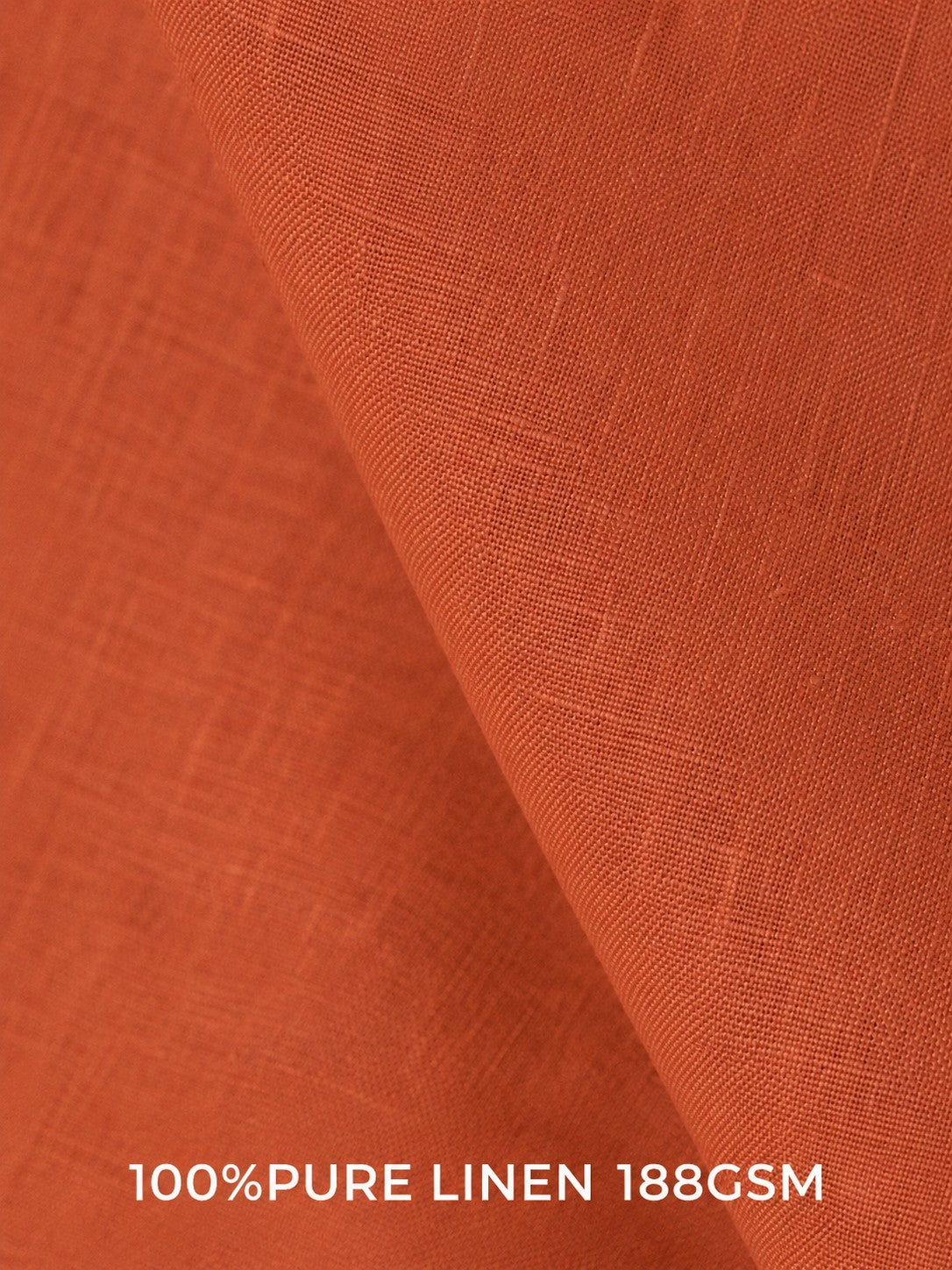Terracotta Sunset 100% Pure Linen Fabric by the Yard & Swatch