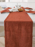 Terracotta Sunset 100% Pure Linen Fabric by the Yard & Swatch