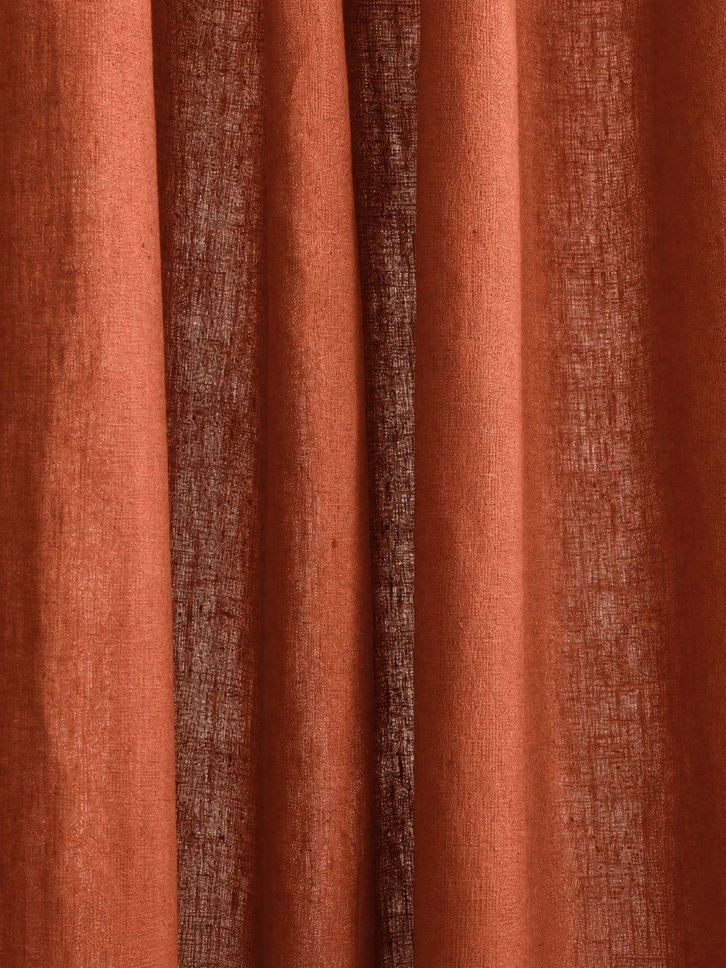 Terracotta Sunset 100% Pure Linen Fabric by the Yard & Swatch