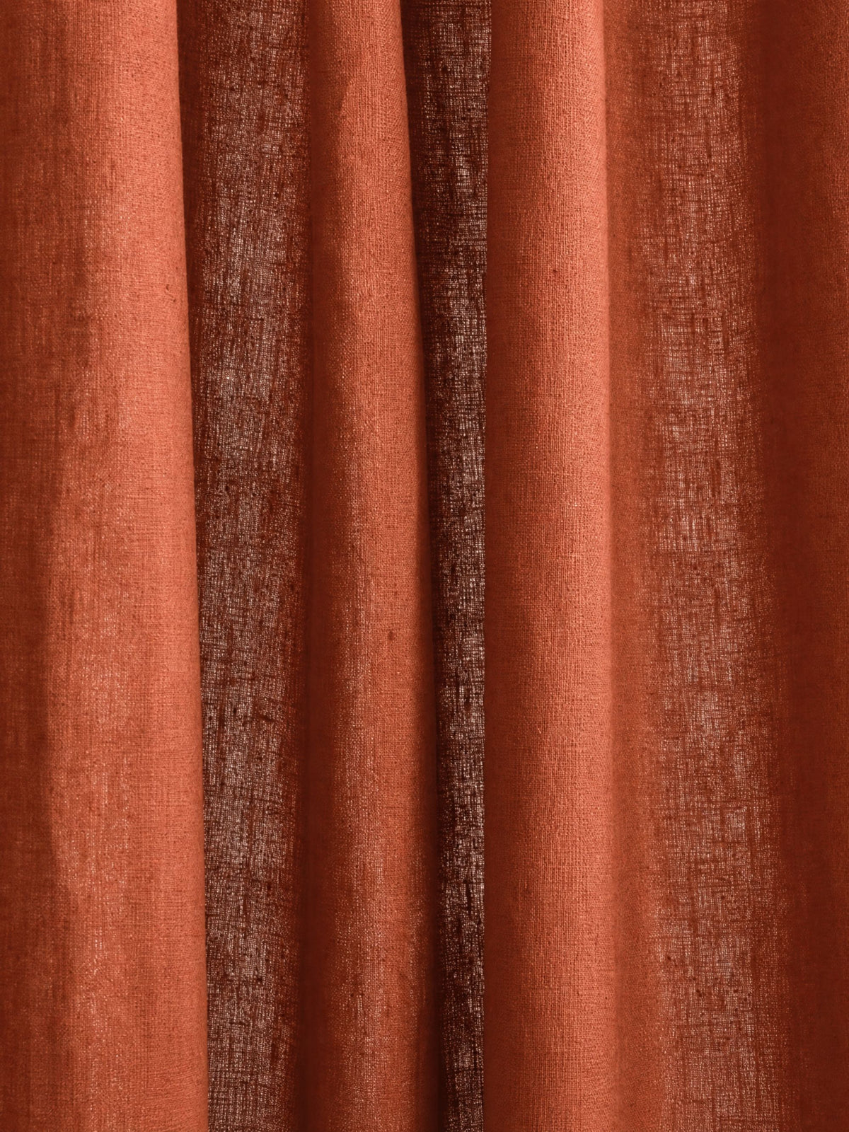 Terracotta Sunset 100% Pure Linen Fabric by the Yard & Swatch