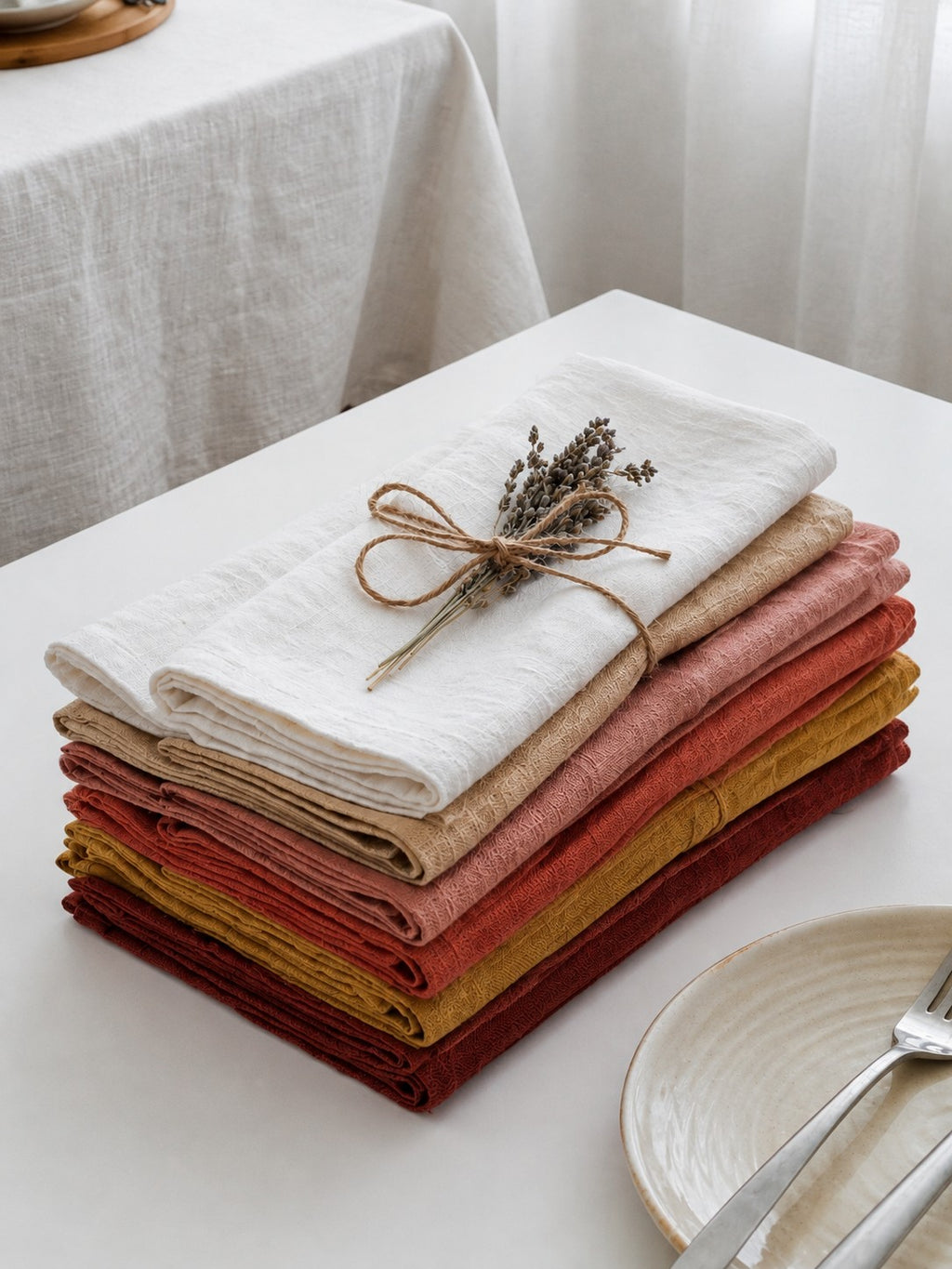 100% Pure Linen Fabric for Tablecloths & Napkins by the Yard
