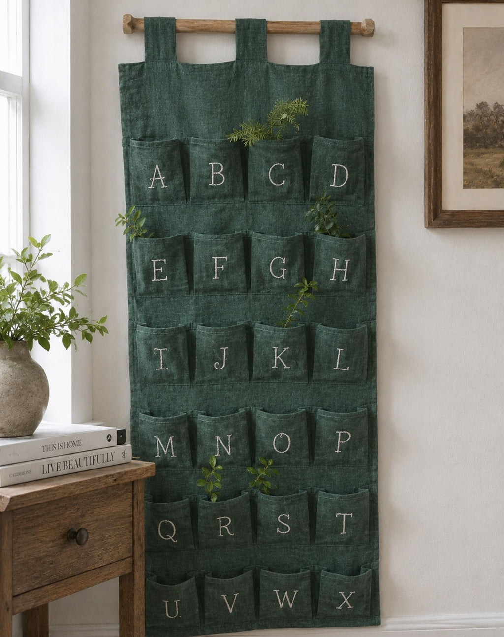 Deep Pine Sand Washed Linen Fabric by the Yard & Swatch
