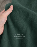 Deep Pine Sand Washed Linen Fabric by the Yard & Swatch
