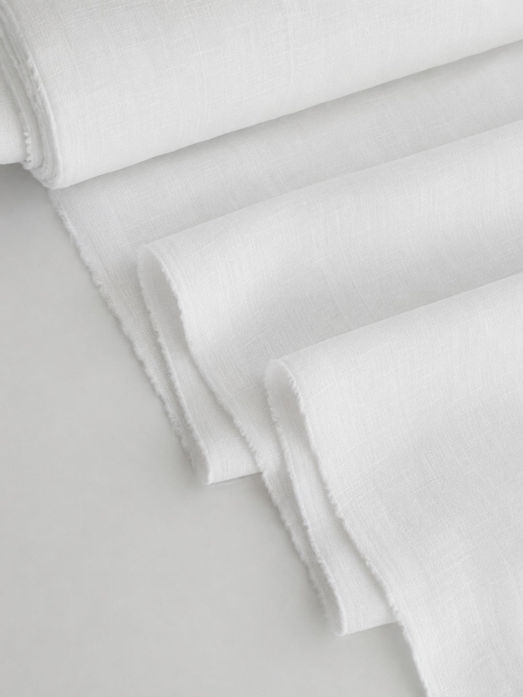 Snow White Sand Washed Linen Fabric by the Yard