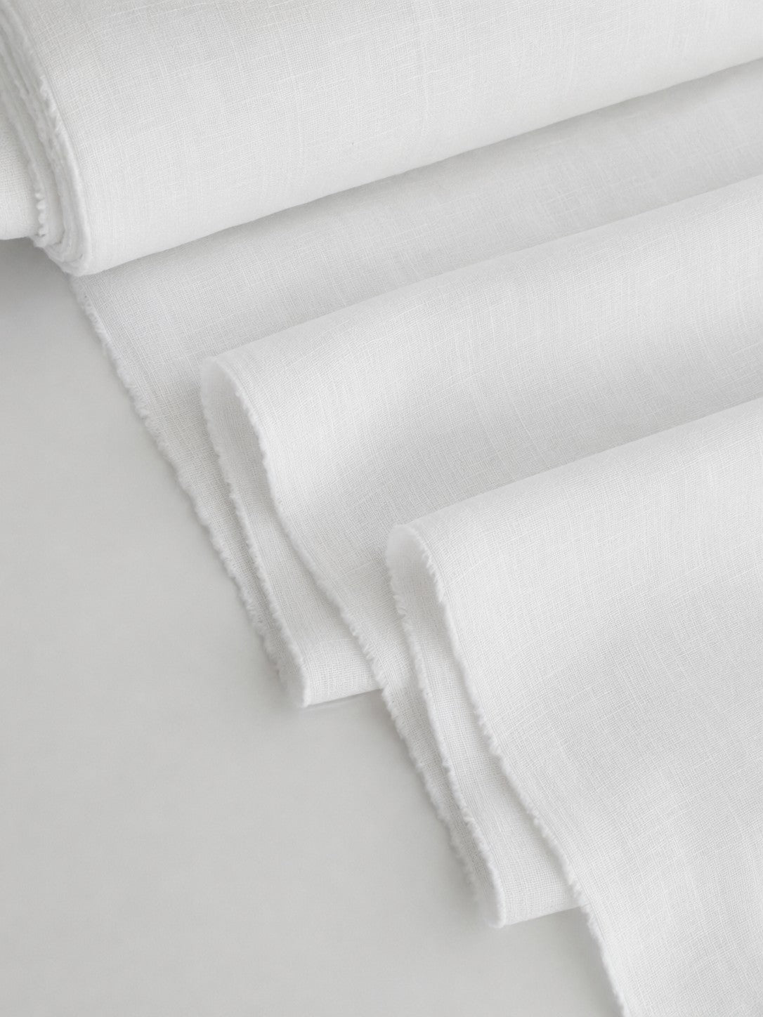 Snow White Sand Washed Linen Fabric by the Yard