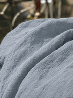 Dusty Denim Sand Washed Linen Fabric by the Yard