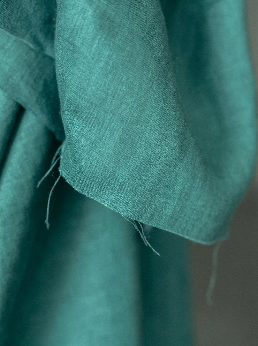 Sea Green Sand Washed Linen Fabric by the Yard