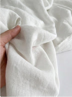 Snow White Sand Washed Linen Fabric by the Yard