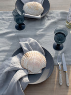 Dusty Denim Sand Washed Linen Fabric by the Yard