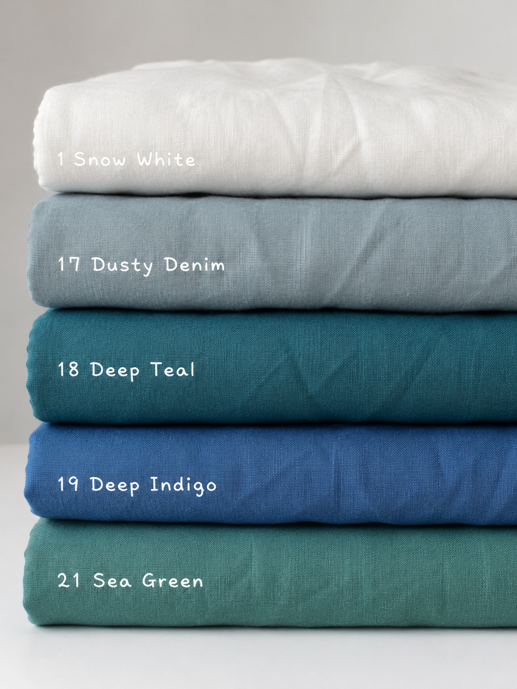 Snow White Sand Washed Linen Fabric by the Yard