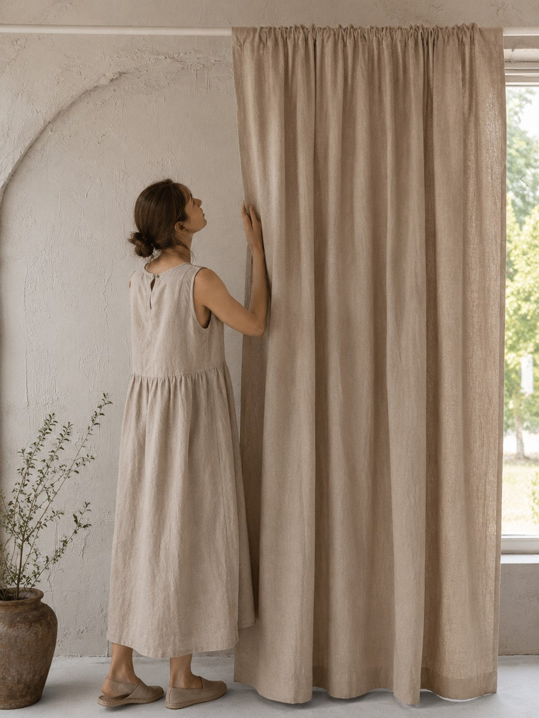 195GSM, StoneWashed 100% Pure Linen Fabric by the Yard – Medium Weight 188gsm, 57" Wide (Copy) (Copy) (Copy)