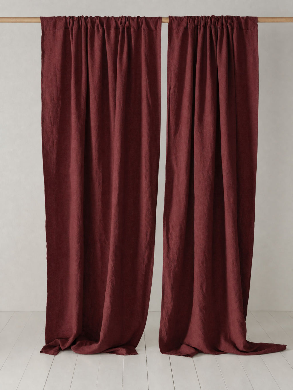 Deep Wine Sand Washed Linen Fabric by the Yard & Swatch