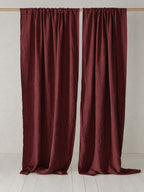 Deep Wine Sand Washed Linen Fabric by the Yard & Swatch