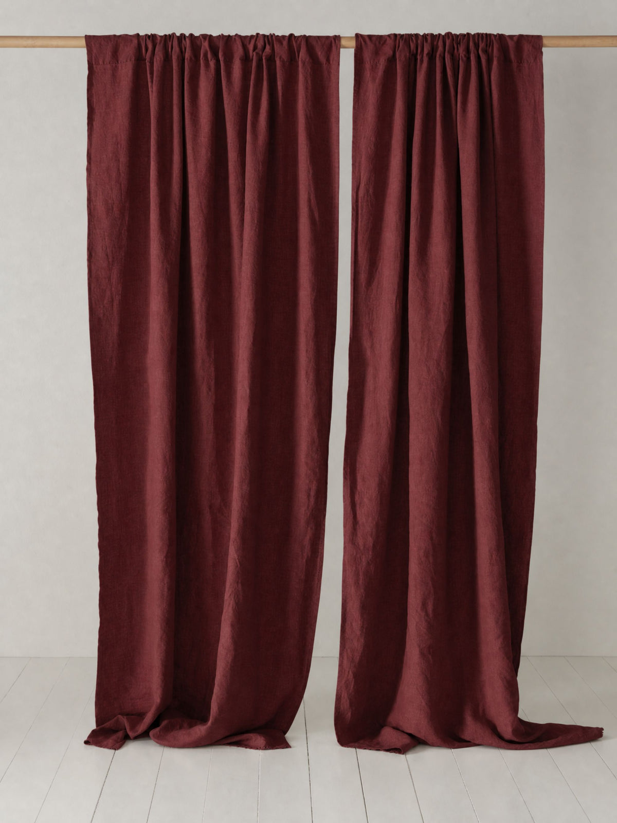 Deep Wine Sand Washed Linen Fabric by the Yard & Swatch