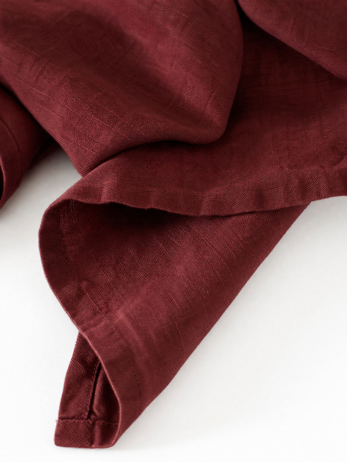 Deep Wine Sand Washed Linen Fabric by the Yard & Swatch