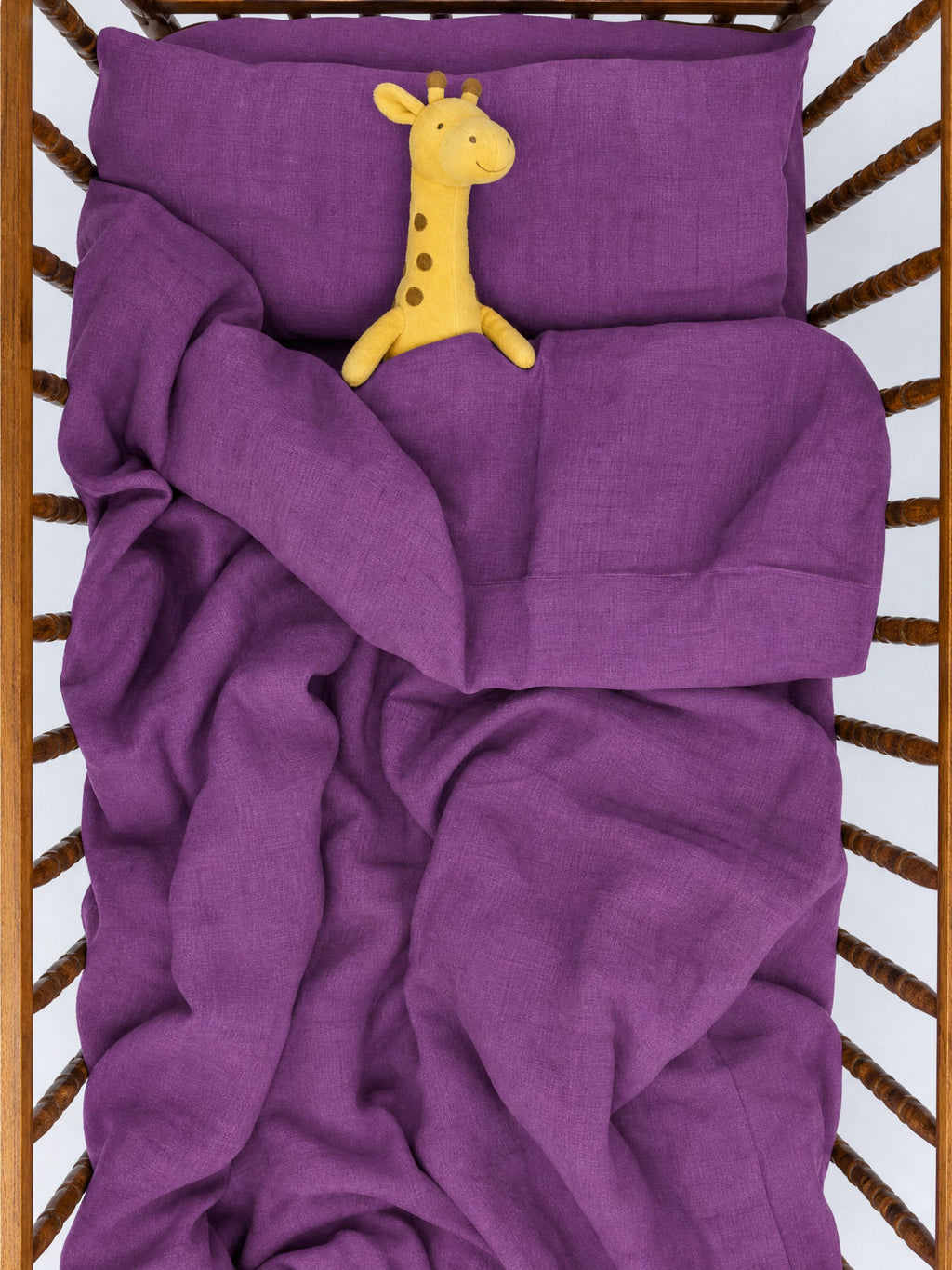 Deep Plum Sand Washed Linen Fabric by the Yard & Swatch