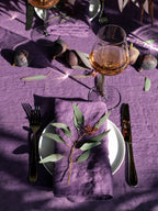 Deep Plum Sand Washed Linen Fabric by the Yard & Swatch