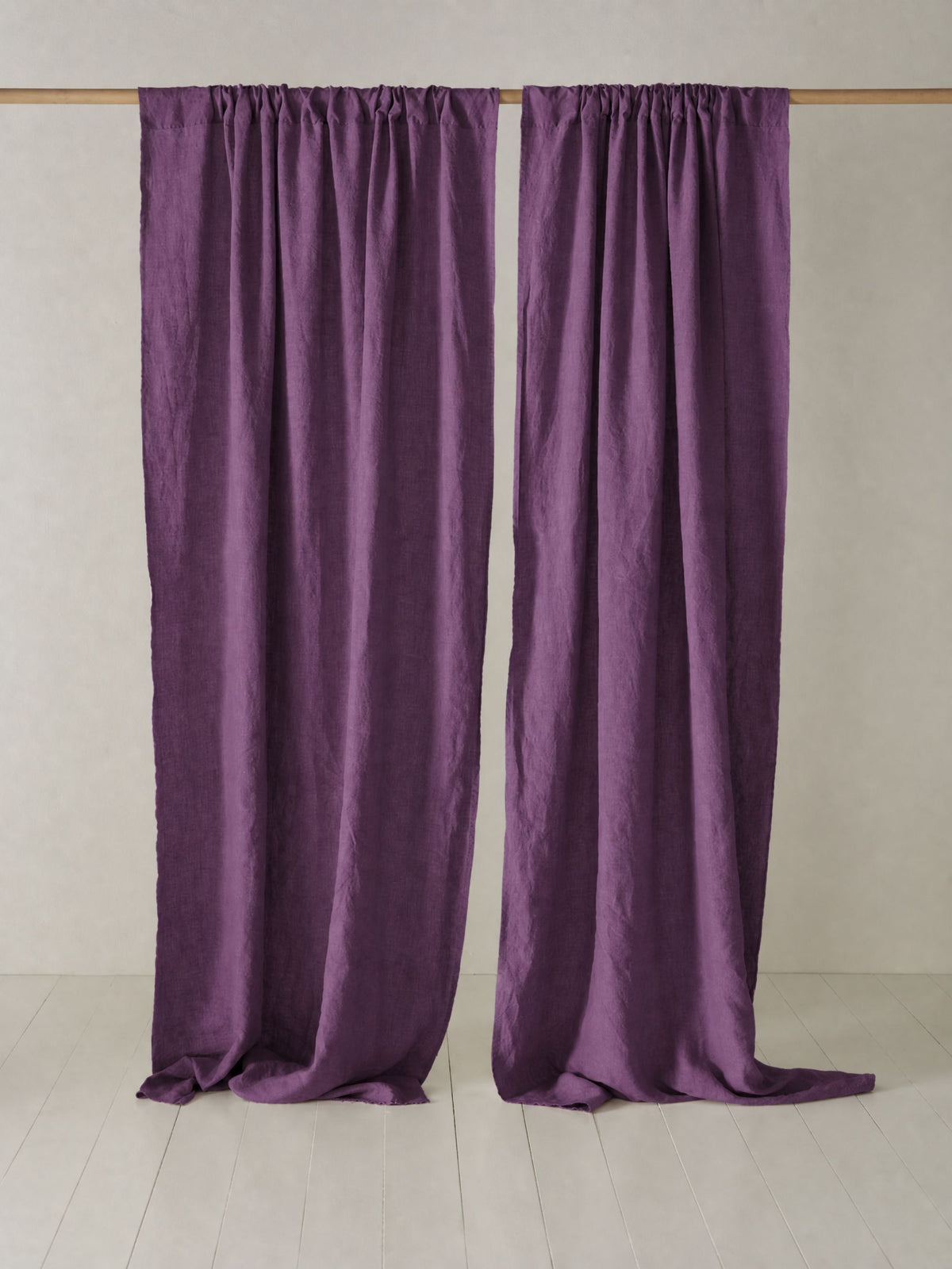 Deep Plum Sand Washed Linen Fabric by the Yard & Swatch