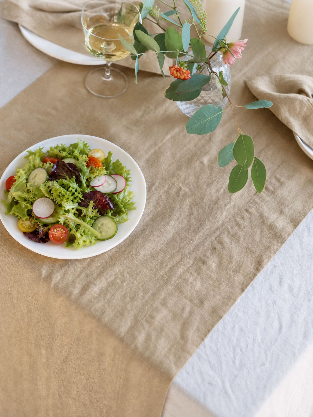 Wheat Beige Sand Washed Linen Fabric by the Yard & Swatch