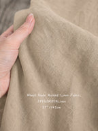 Wheat Beige Sand Washed Linen Fabric by the Yard & Swatch