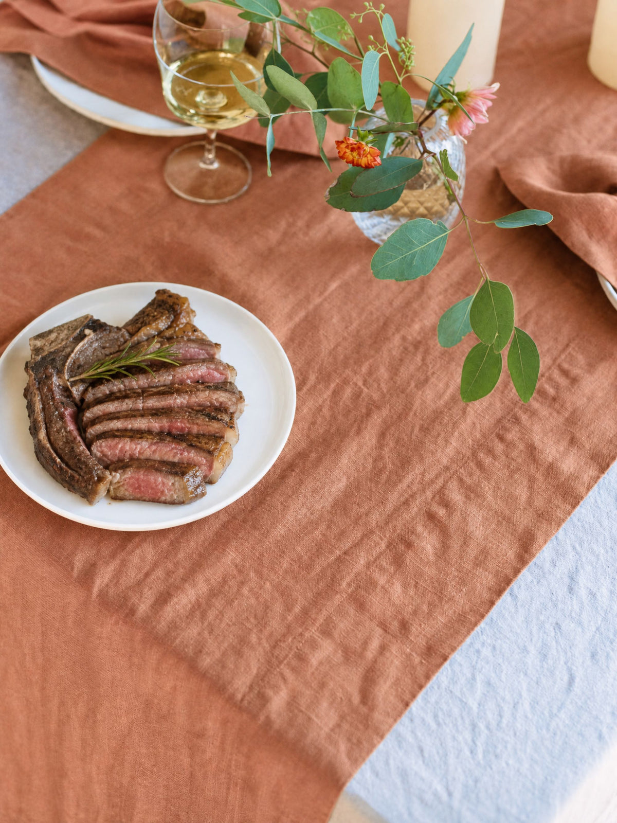 Clay Blush Sand Washed Linen Fabric by the Yard & Swatch