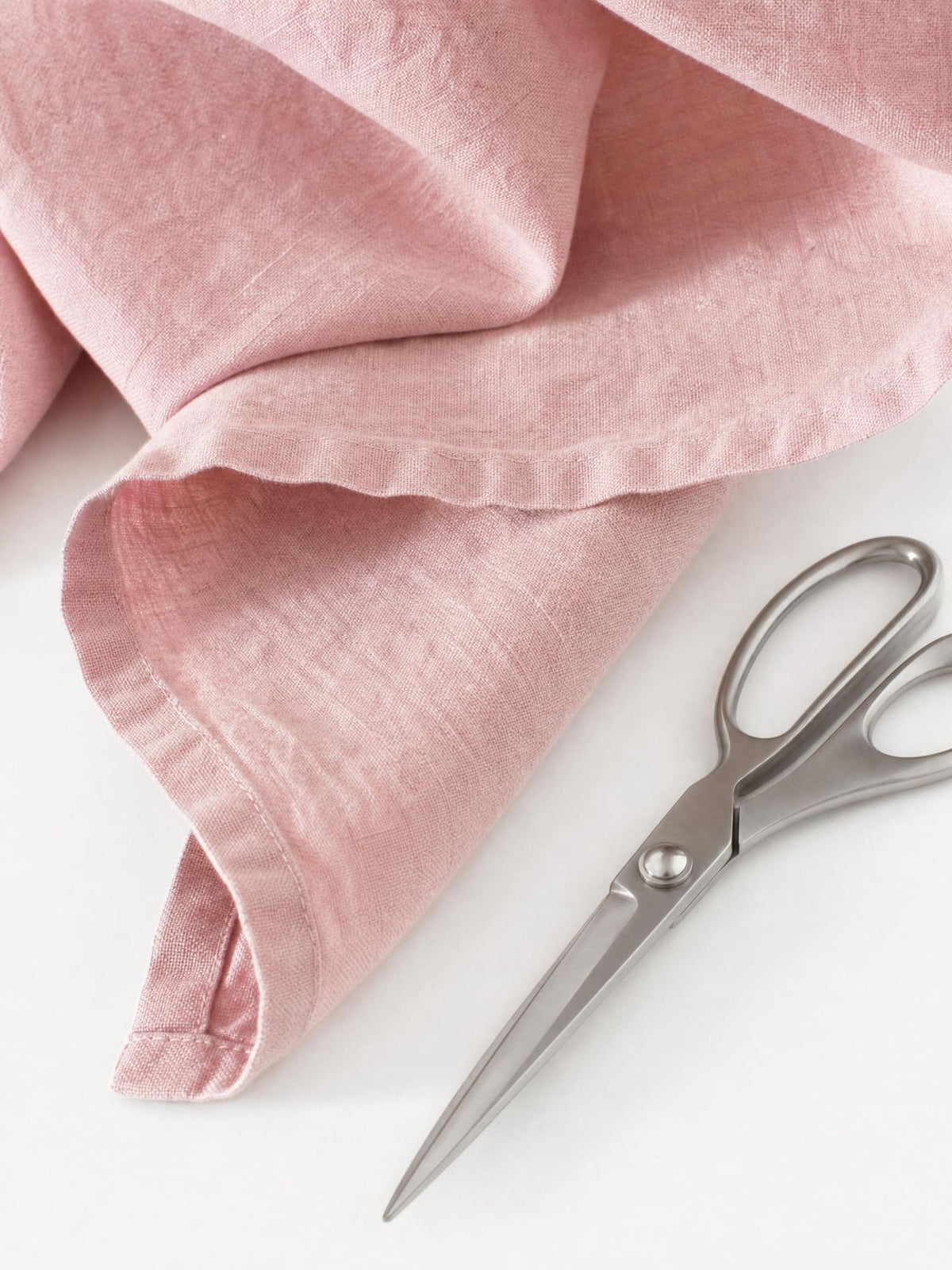 Dusty Blush Sand Washed Linen Fabric by the Yard & Swatch