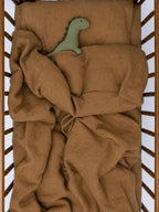 Cocoa Brown Sand Washed Linen Fabric by the Yard & Swatch