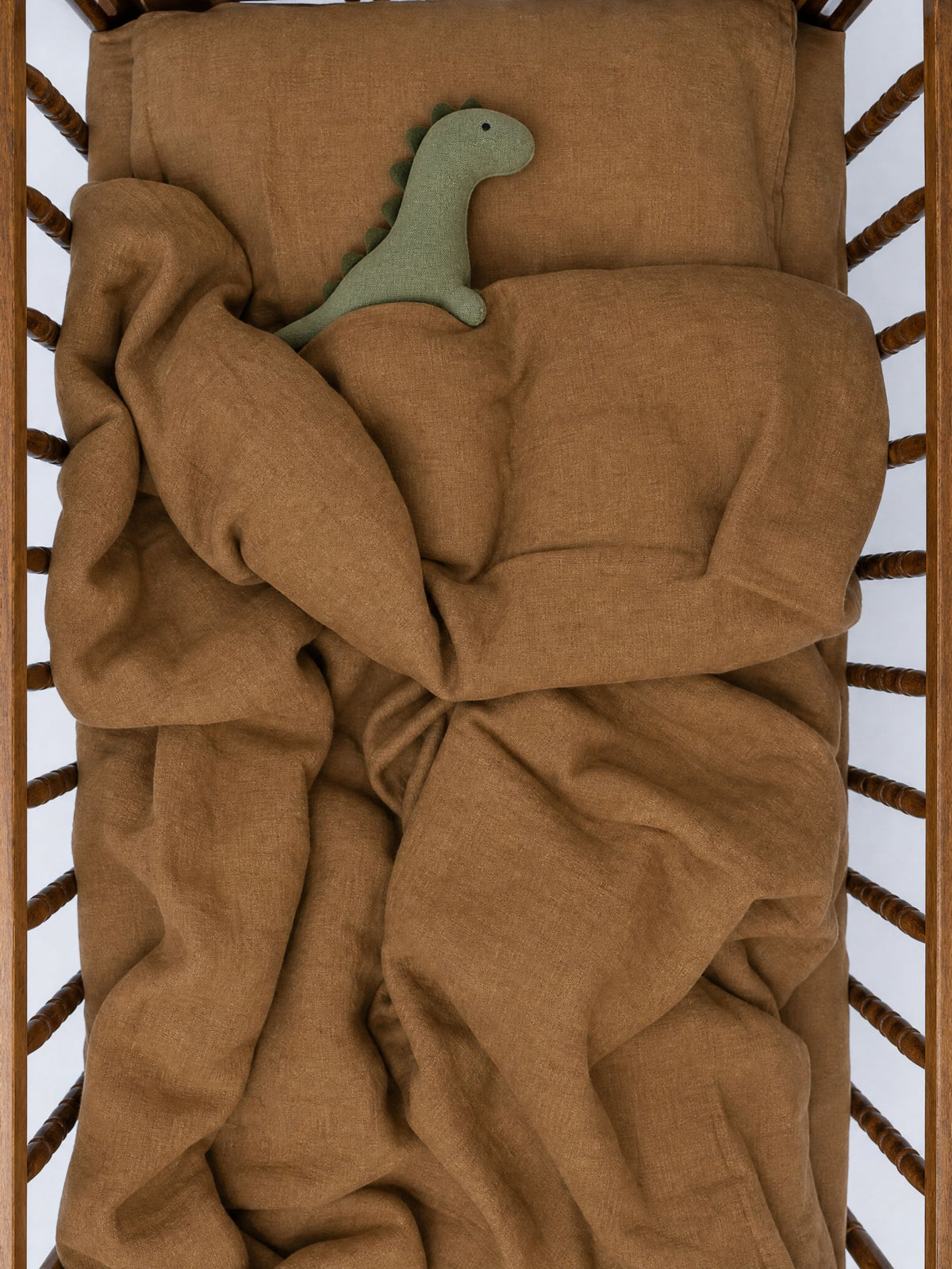 Cocoa Brown Sand Washed Linen Fabric by the Yard & Swatch