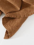 Cocoa Brown Sand Washed Linen Fabric by the Yard & Swatch