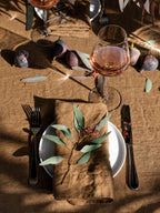 Cocoa Brown Sand Washed Linen Fabric by the Yard & Swatch