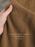 Cocoa Brown Sand Washed Linen Fabric by the Yard & Swatch