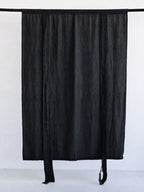 Midnight Black Sand Washed Linen Fabric by the Yard & Swatch