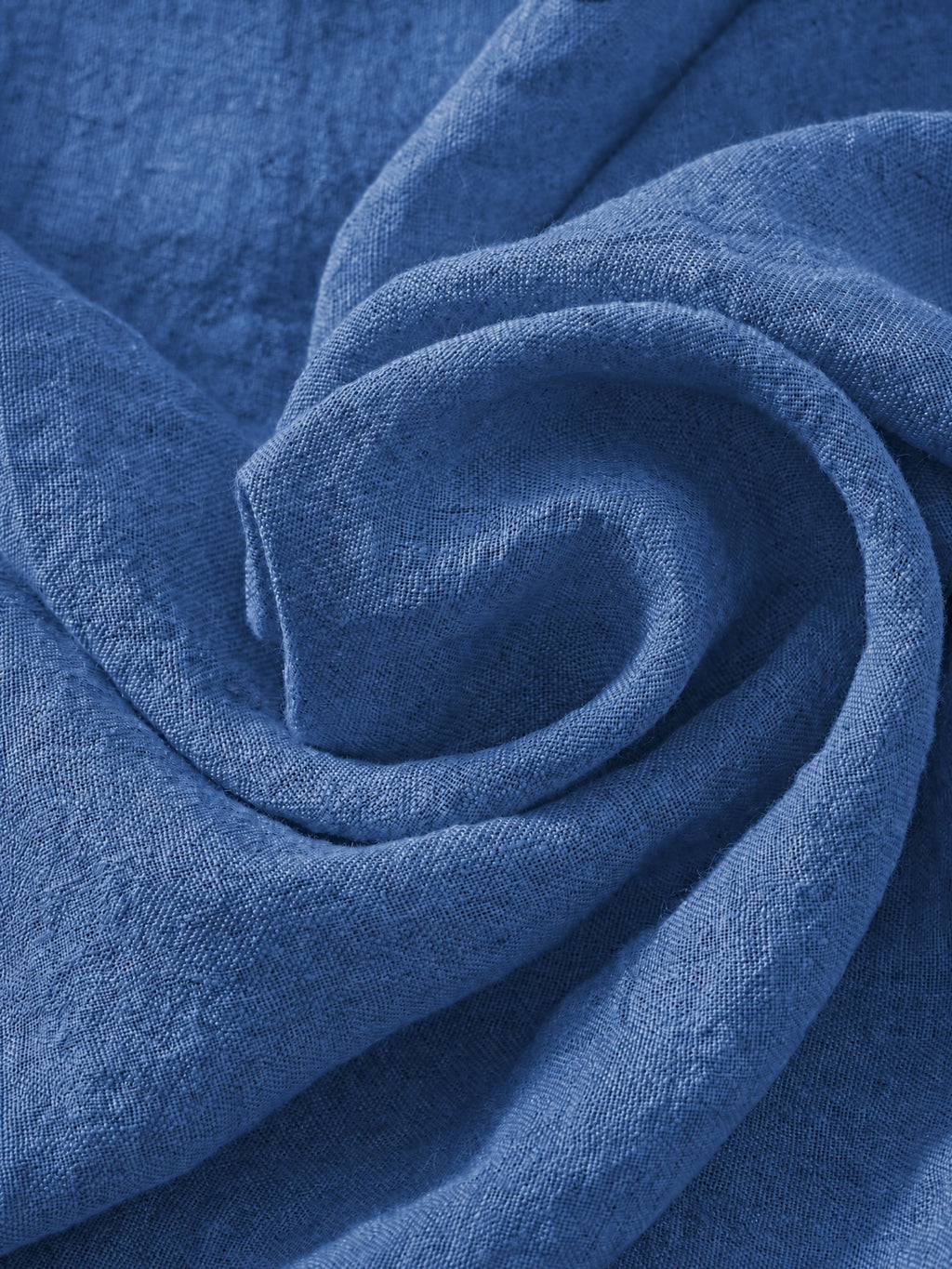Deep Indigo Sand Washed Linen Fabric by the Yard & Swatch