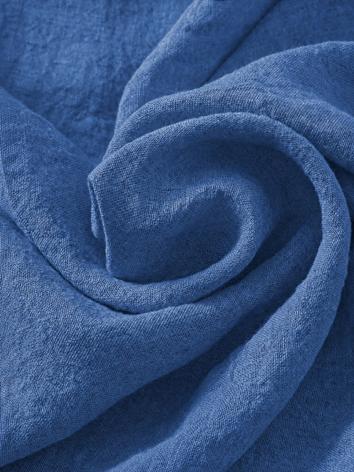 Deep Indigo Sand Washed Linen Fabric by the Yard & Swatch