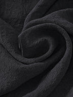 Midnight Black Sand Washed Linen Fabric by the Yard & Swatch